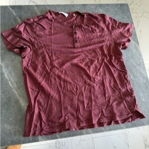 Men's Burgundy Henley Shirt